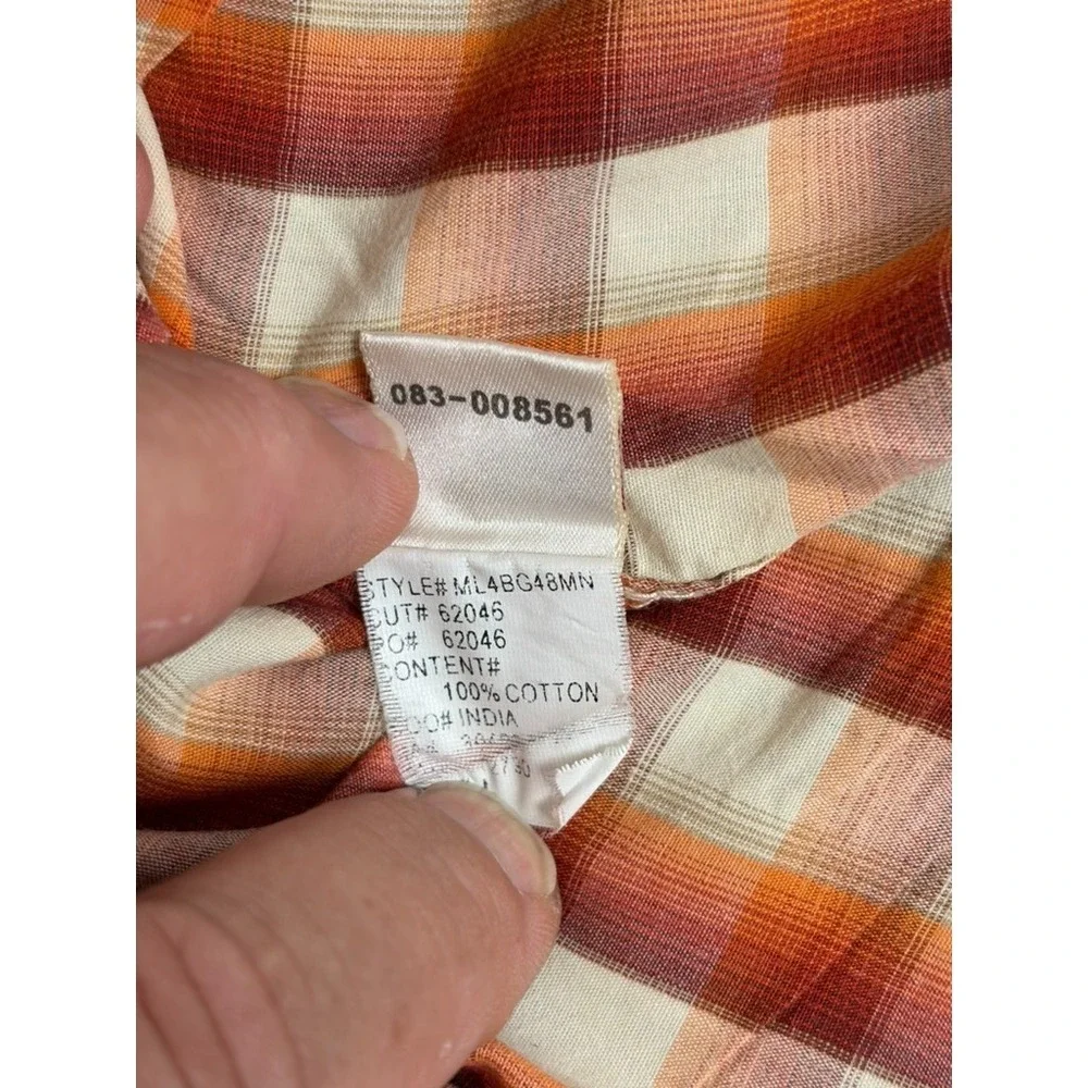 True Religion Button up Shirt Mens Multicolor‎ Plaid Pearl Snap Pockets Size L
